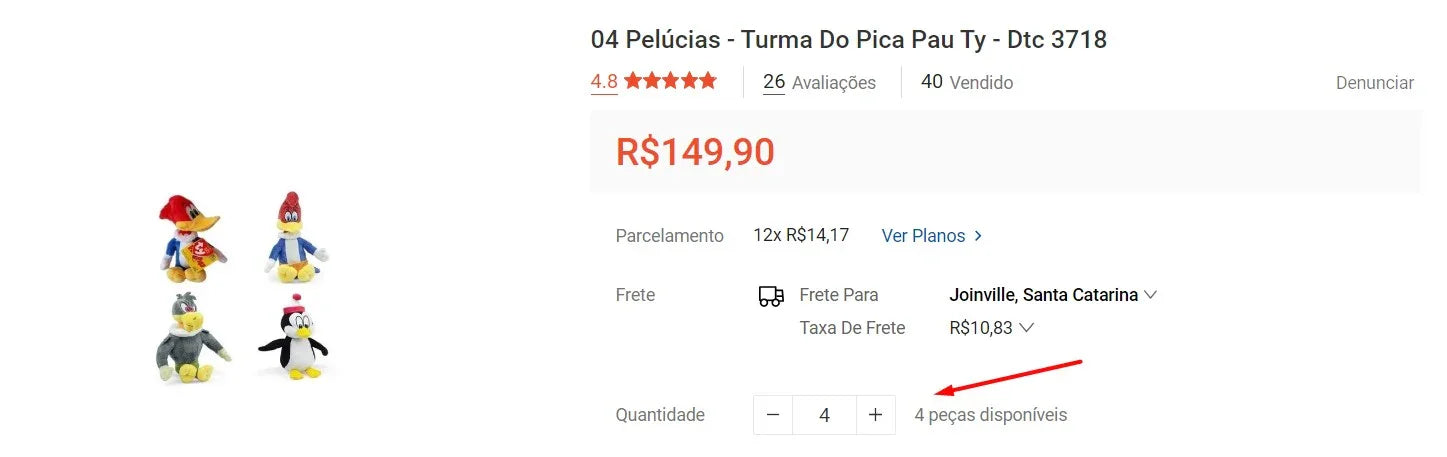 Personal Shopper | Buy from Brazil - Ty Beanie Babies Pica Pau Plush Toys - 10 Kits (DDP)