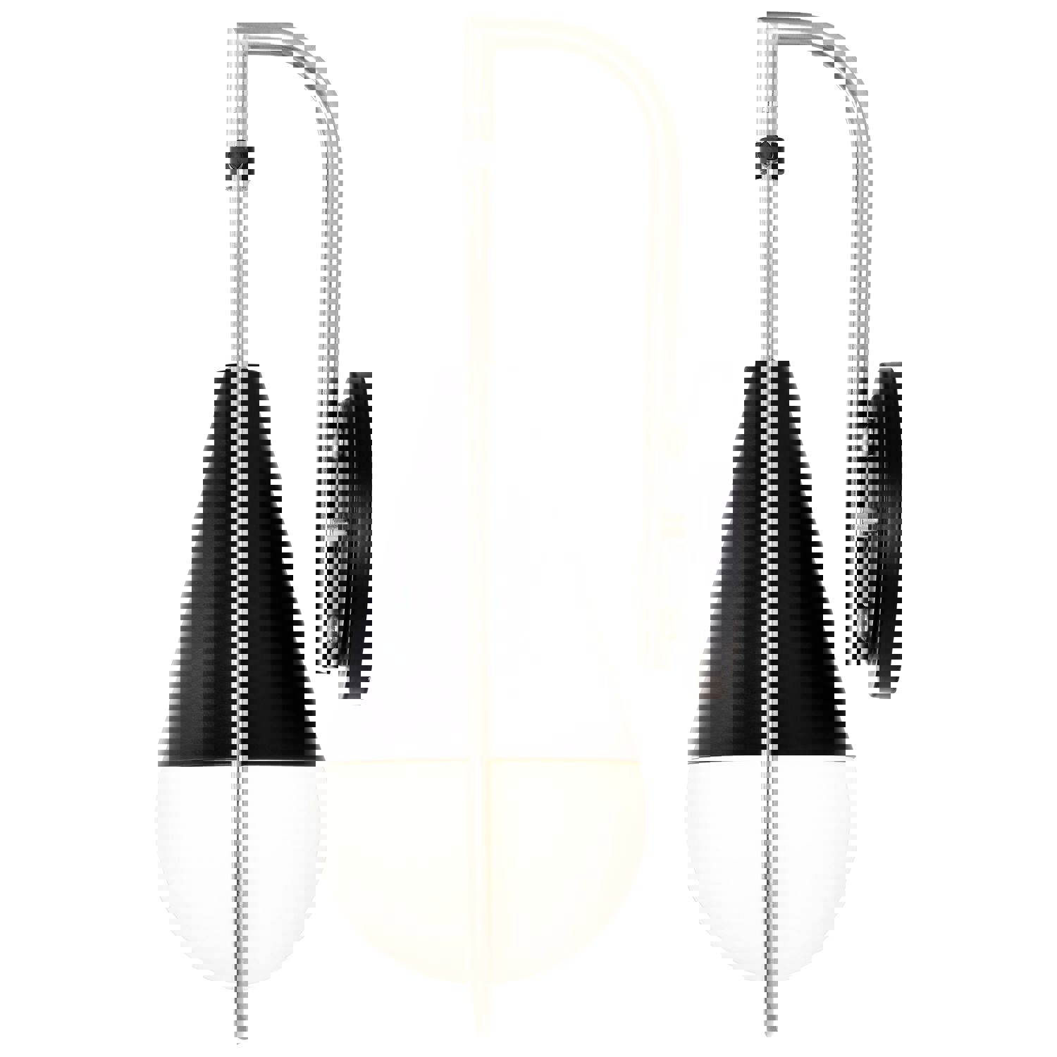 SATCO/NUVO Admiral 1 Light Wall Sconce in Matte Black and Brushed Nickel with White Opal Glass