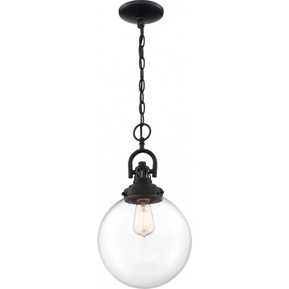 SKYLOFT 1 LIGHT PENDANT - Clear Glass with Aged Bronze Finish