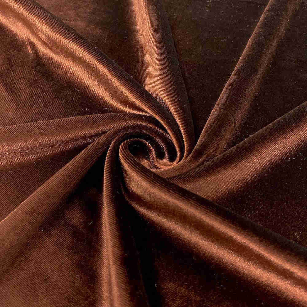 Stretch Velvet Fabric - Brown - 60" Wide for Sewing, Apparel, and Crafts