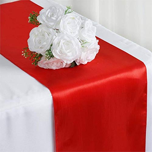 Tiger Chef 12-Pack Red Satin Table Runner for Wedding and Party Decor