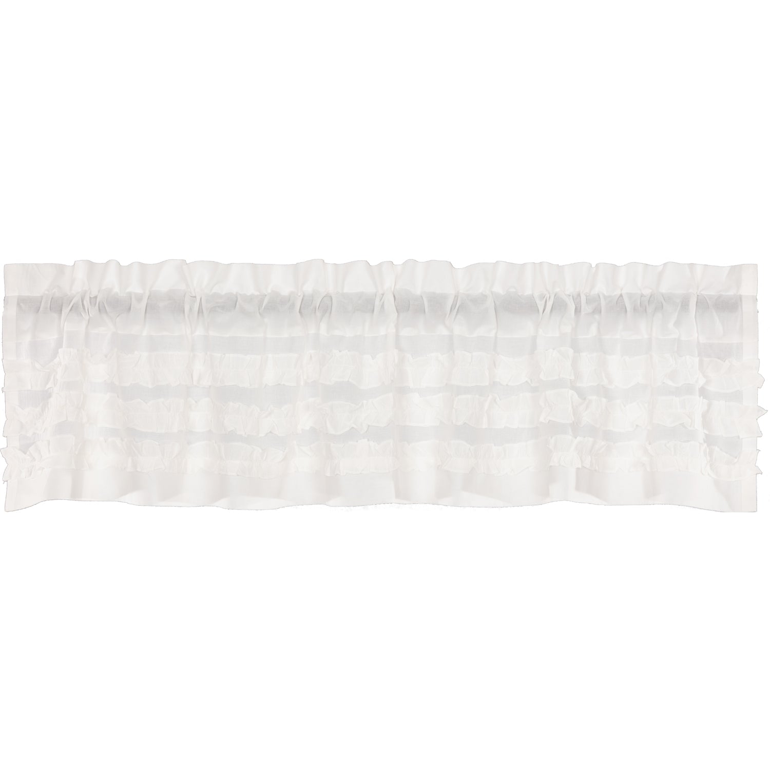 Farmhouse Valance White Ruffled Sheer Petticoat Window Curtain