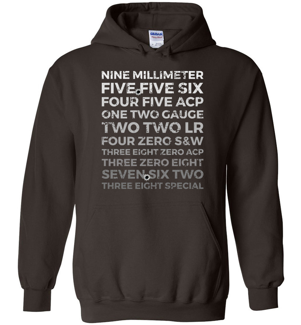 Top 10 Most Popular U.S. Calibers Mens Hoodie