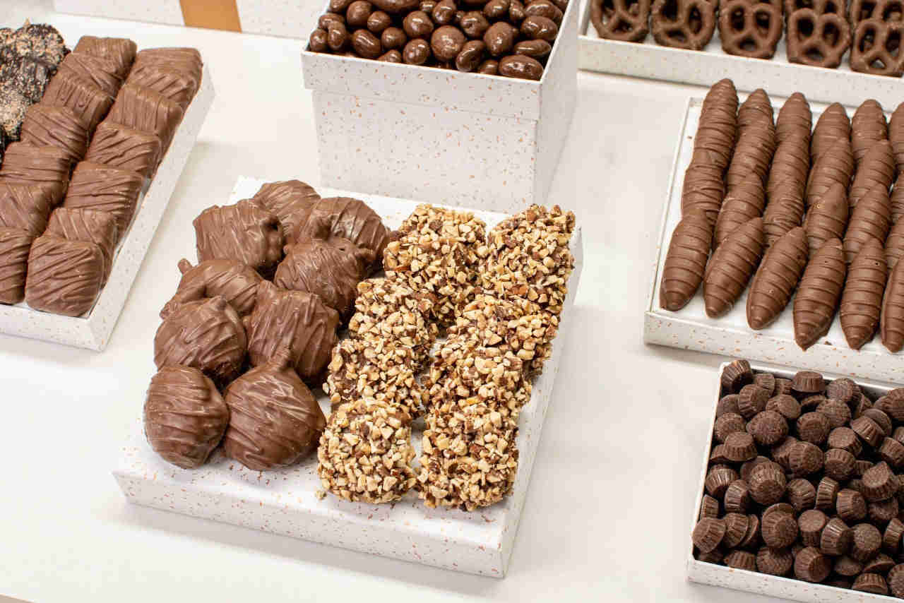 Grand Indulgence Signature White Speckled Gourmet Gift Tower