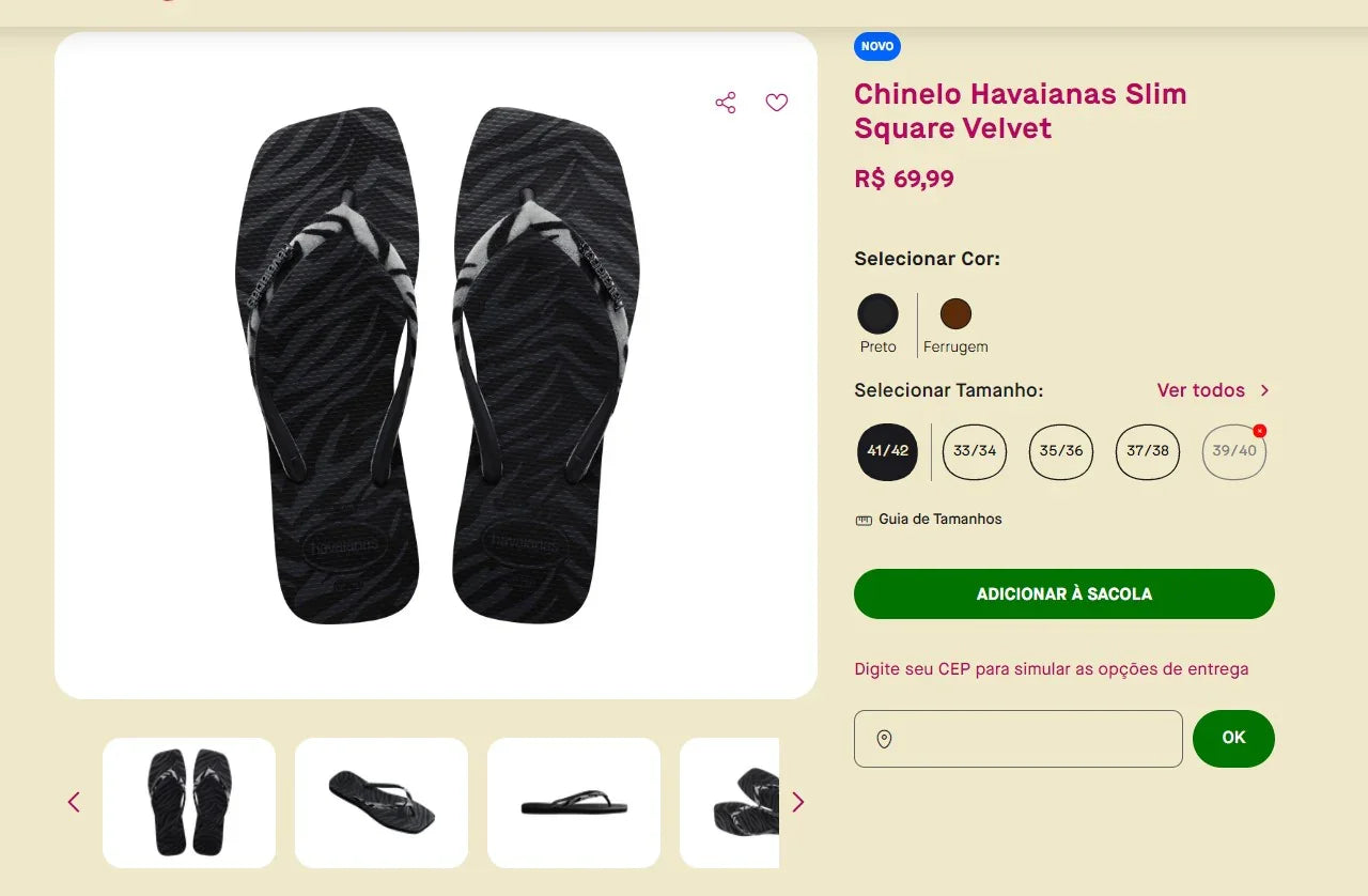 Havaianas Slim Square Sandals - 3 Pairs (Size 41/42) - Buy from Brazil