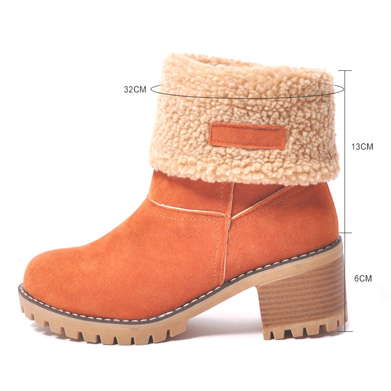 Women's Waterproof Snow Boots - Winter Ankle Boots with Platform