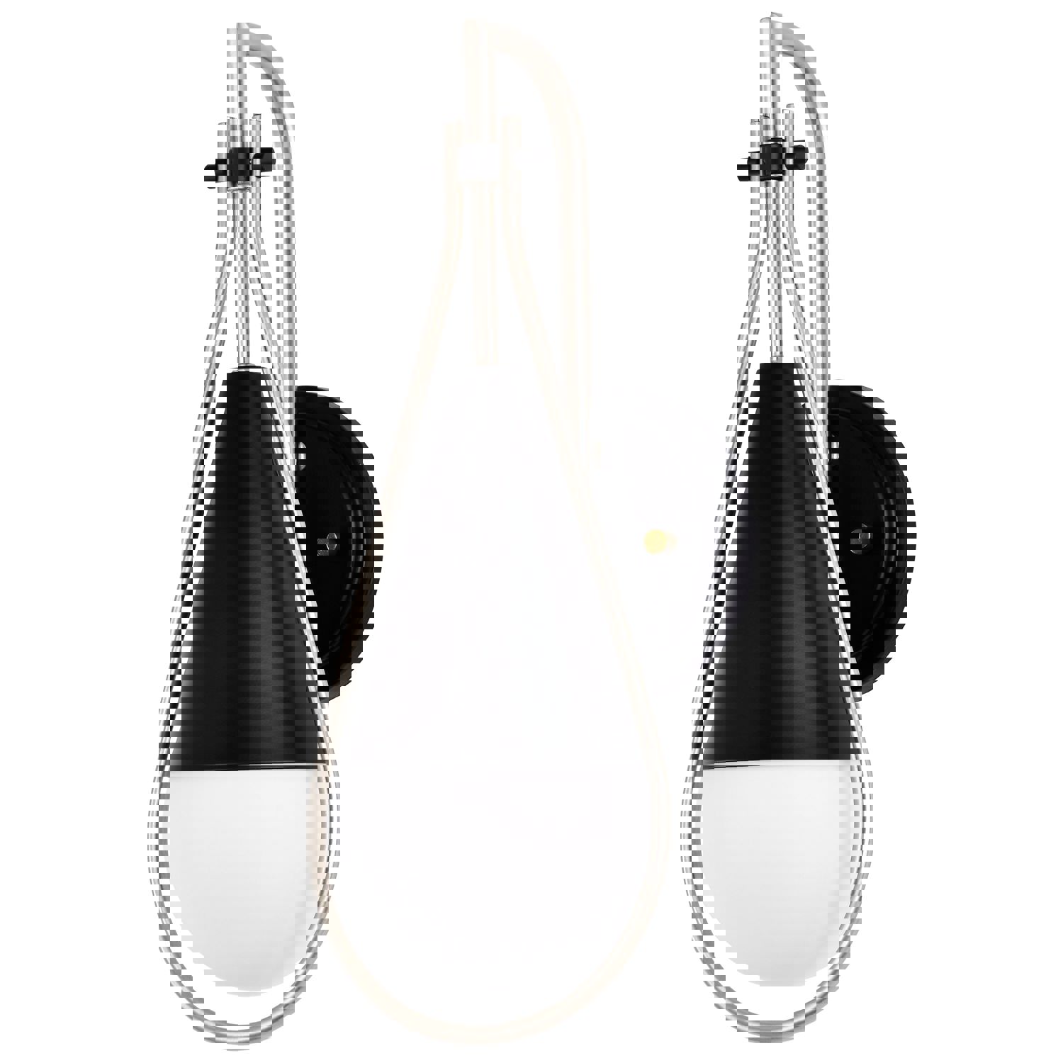 SATCO/NUVO Admiral 1 Light Wall Sconce in Matte Black and Brushed Nickel with White Opal Glass