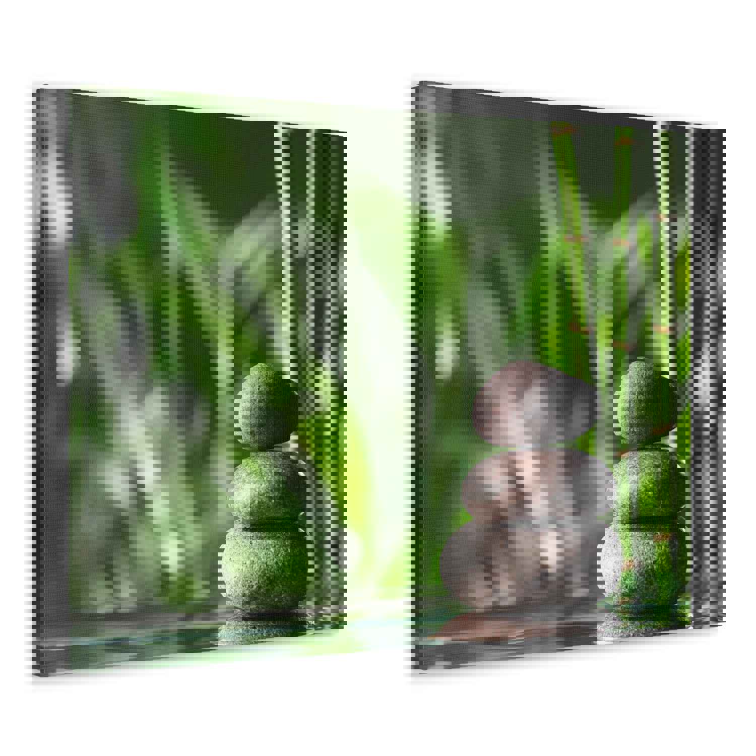 Stacked Stones on Water Forest Floral Nature Photography Canvas Wall Art for Home Decor