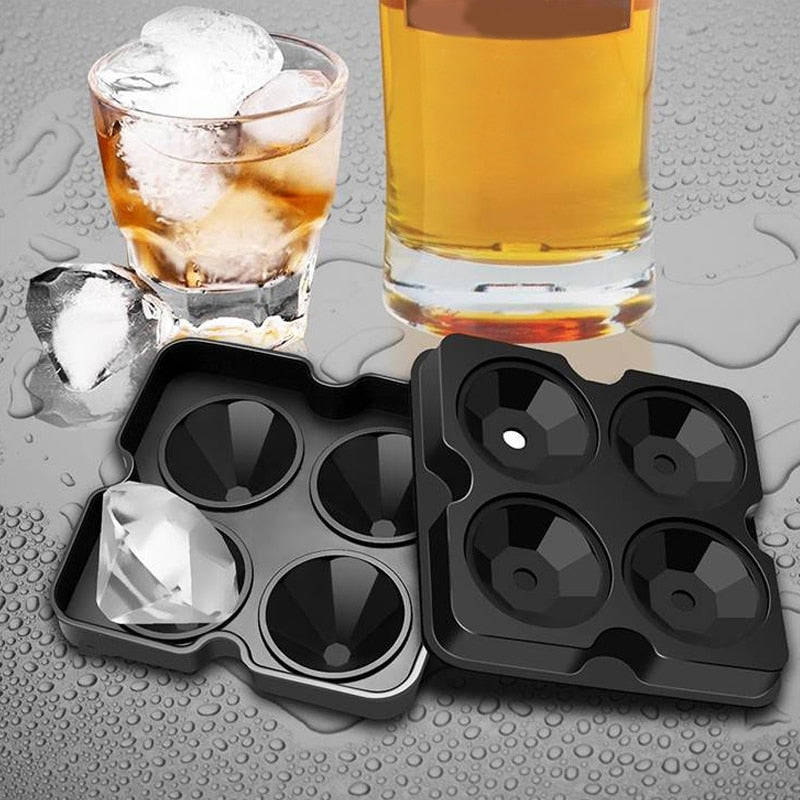 Diamond Silicone Mold for Ice Cubes, Chocolate, and Ice Cream - DIY 3D Whiskey, Wine, Cocktail, Cognac, Bourbon Bar & Kitchen Crafting Tool