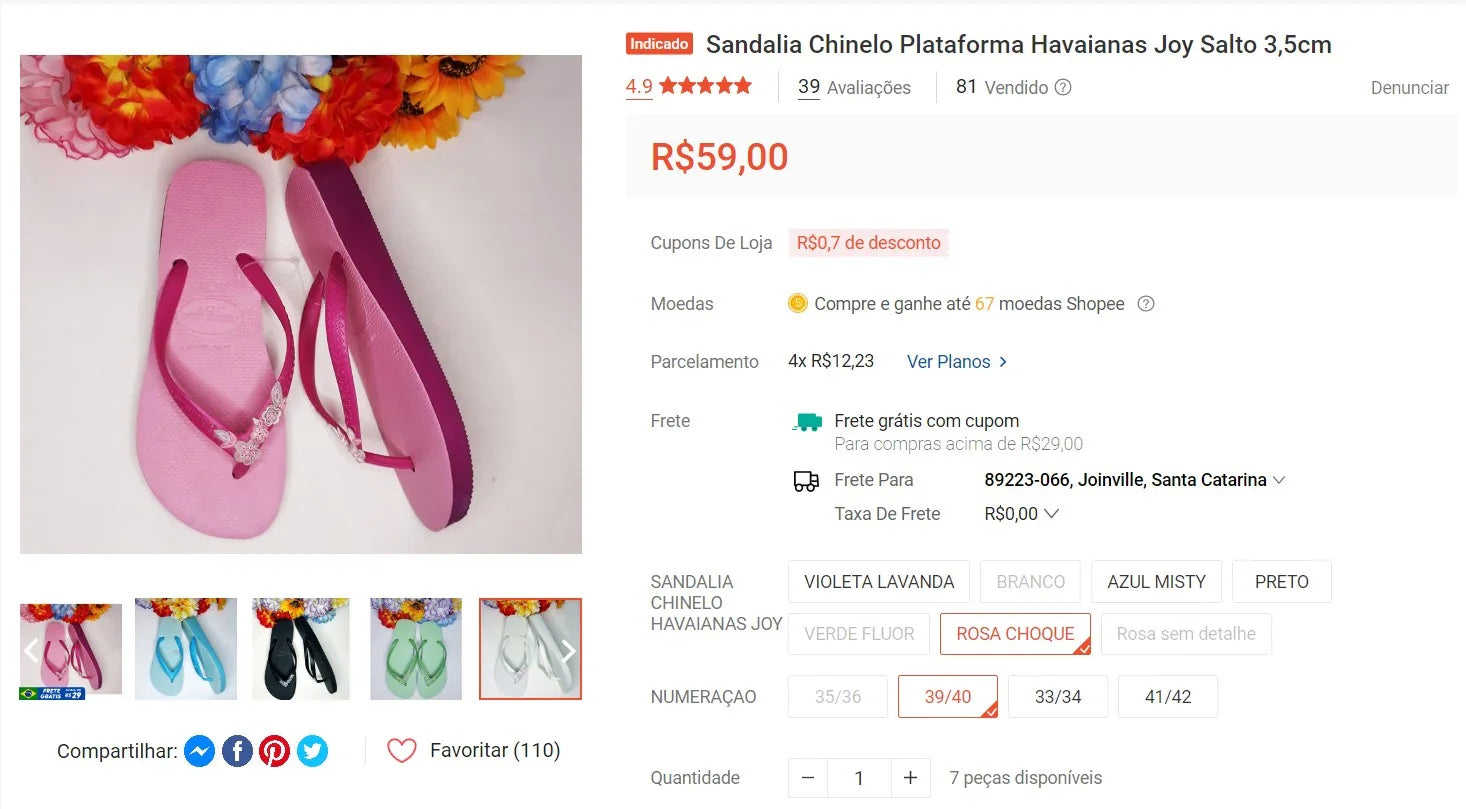 Havaianas Joy Platform Sandals - 3 Pairs (Size 39/40) - DDP Shipping