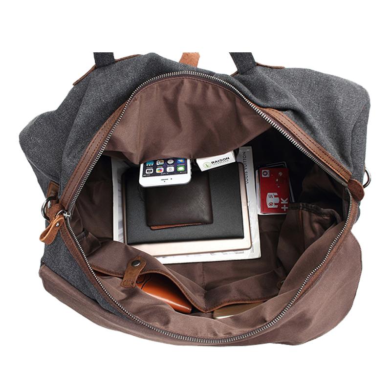 Men's Waxed Canvas Weekender Bag - Durable Travel & Overnight Bag