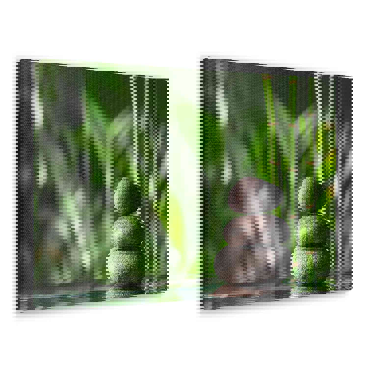 Stacked Stones on Water Forest Floral Nature Photography Canvas Wall Art for Home Decor