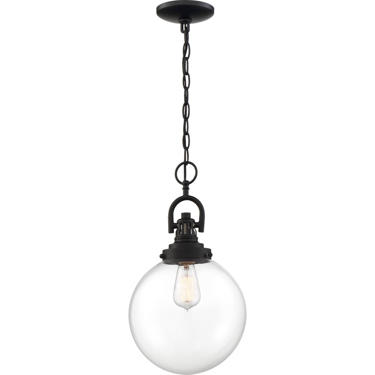 SKYLOFT 1 LIGHT PENDANT - Clear Glass with Aged Bronze Finish