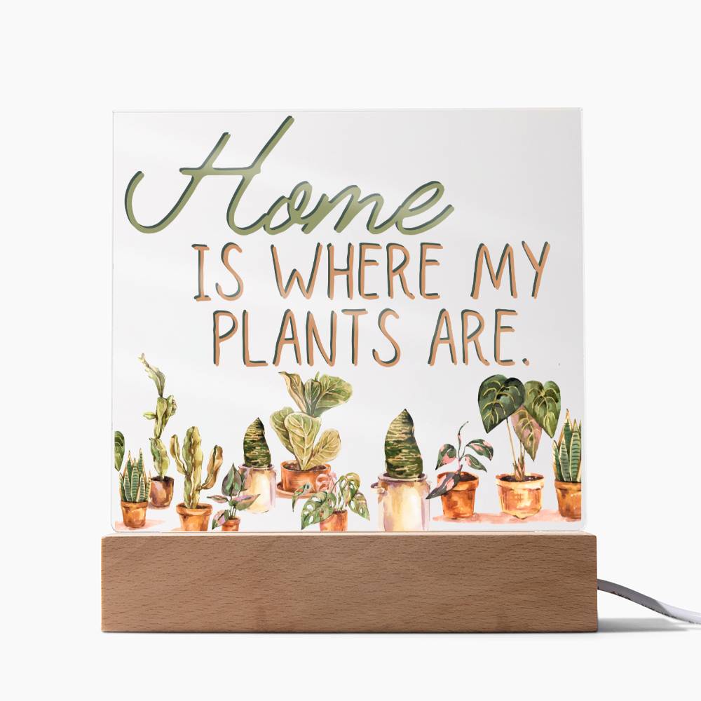 Funny Plant Acrylic LED Night Light - Indoor Home Garden Decor Gift for Plant Lovers