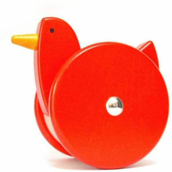 Bajo Wobbling Chicken Push/Pull Toy - Wooden Wobble Toy for Kids and Adults