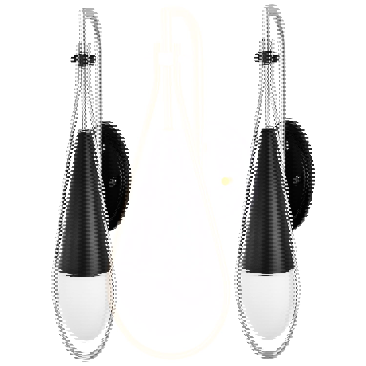 SATCO/NUVO Admiral 1 Light Wall Sconce in Matte Black and Brushed Nickel with White Opal Glass