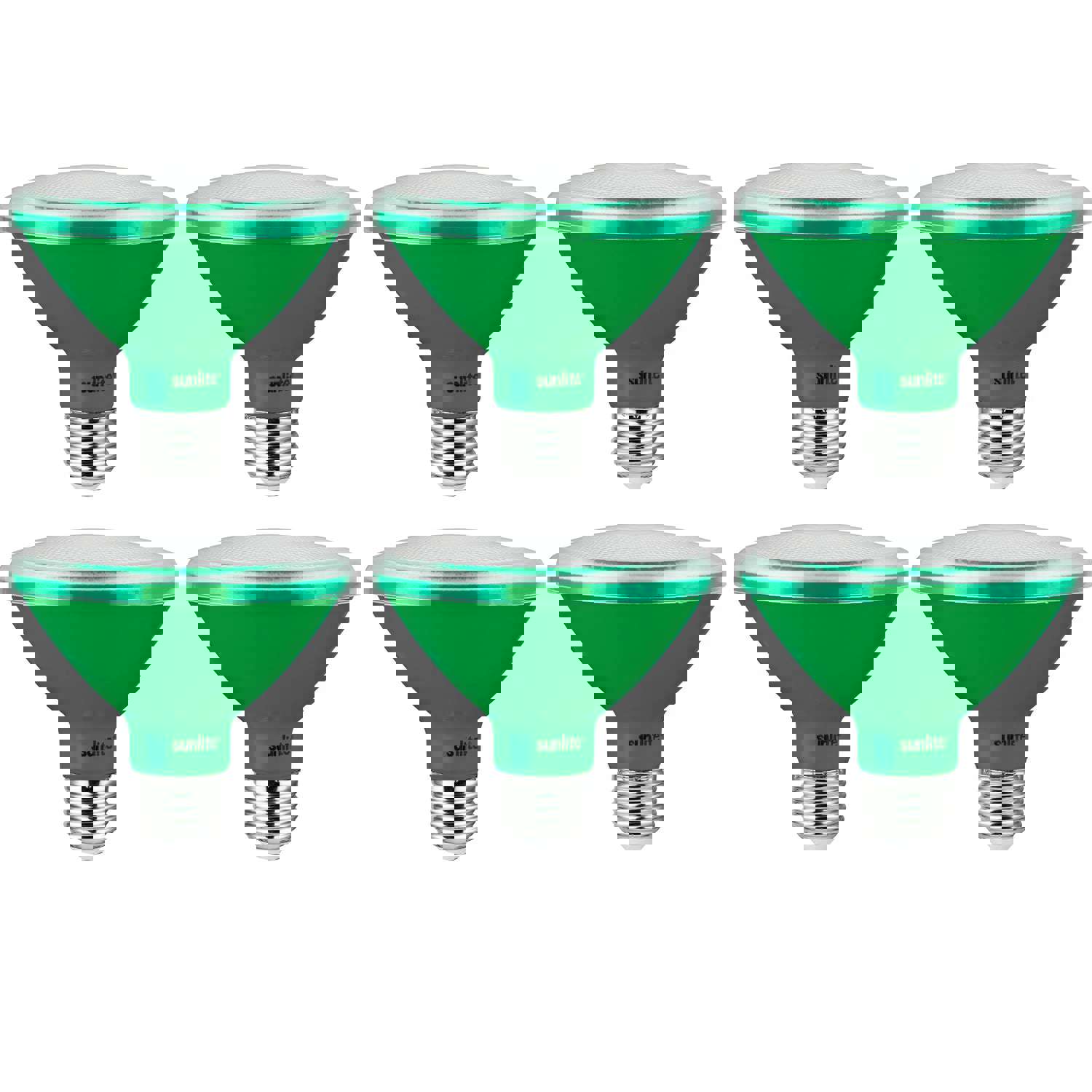 Sunlite - Green LED PAR30 Reflector Light Bulb, 5W, Medium Base, 30,000 Hours, Indoor/Outdoor (6 Pack)