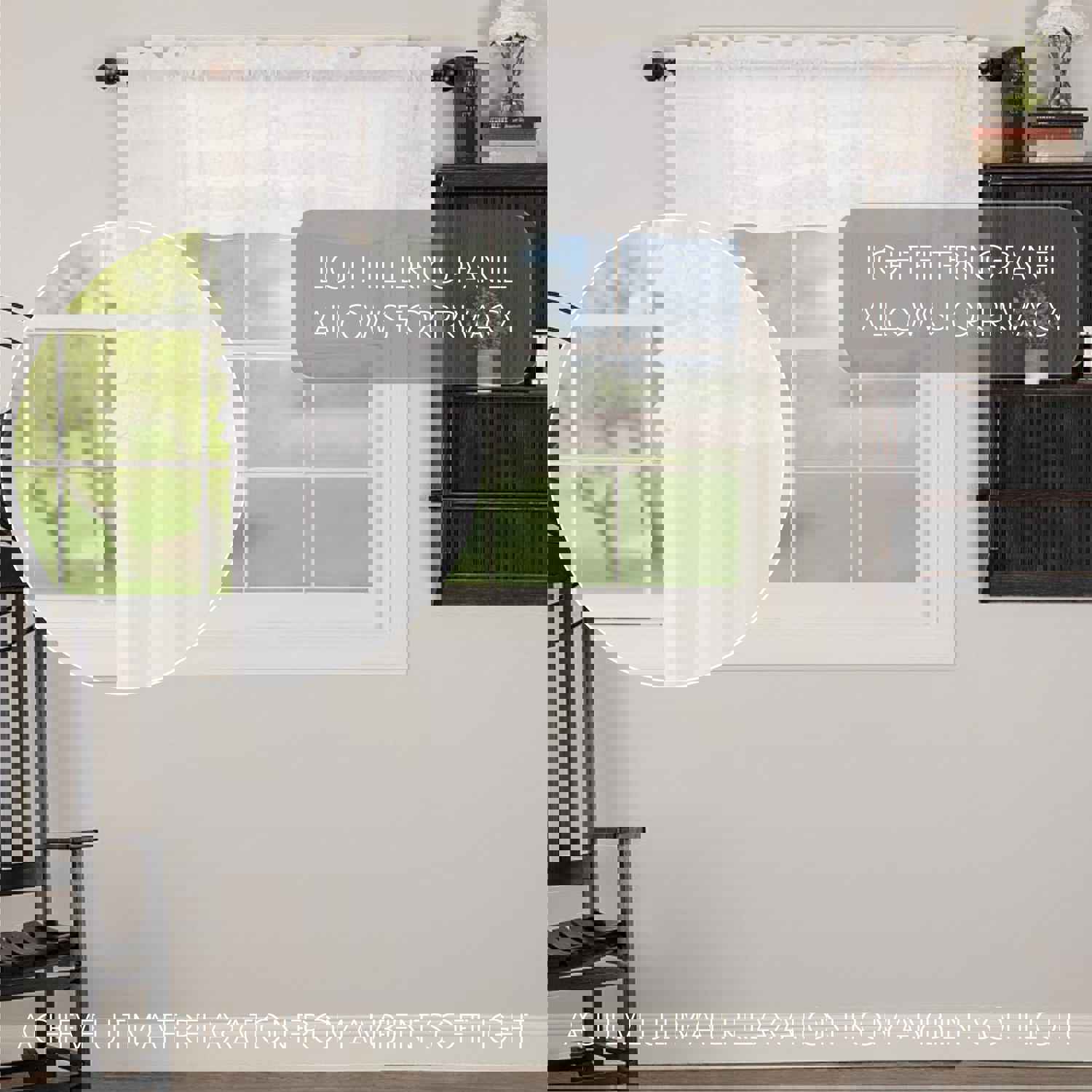 Farmhouse Valance White Ruffled Sheer Petticoat Window Curtain