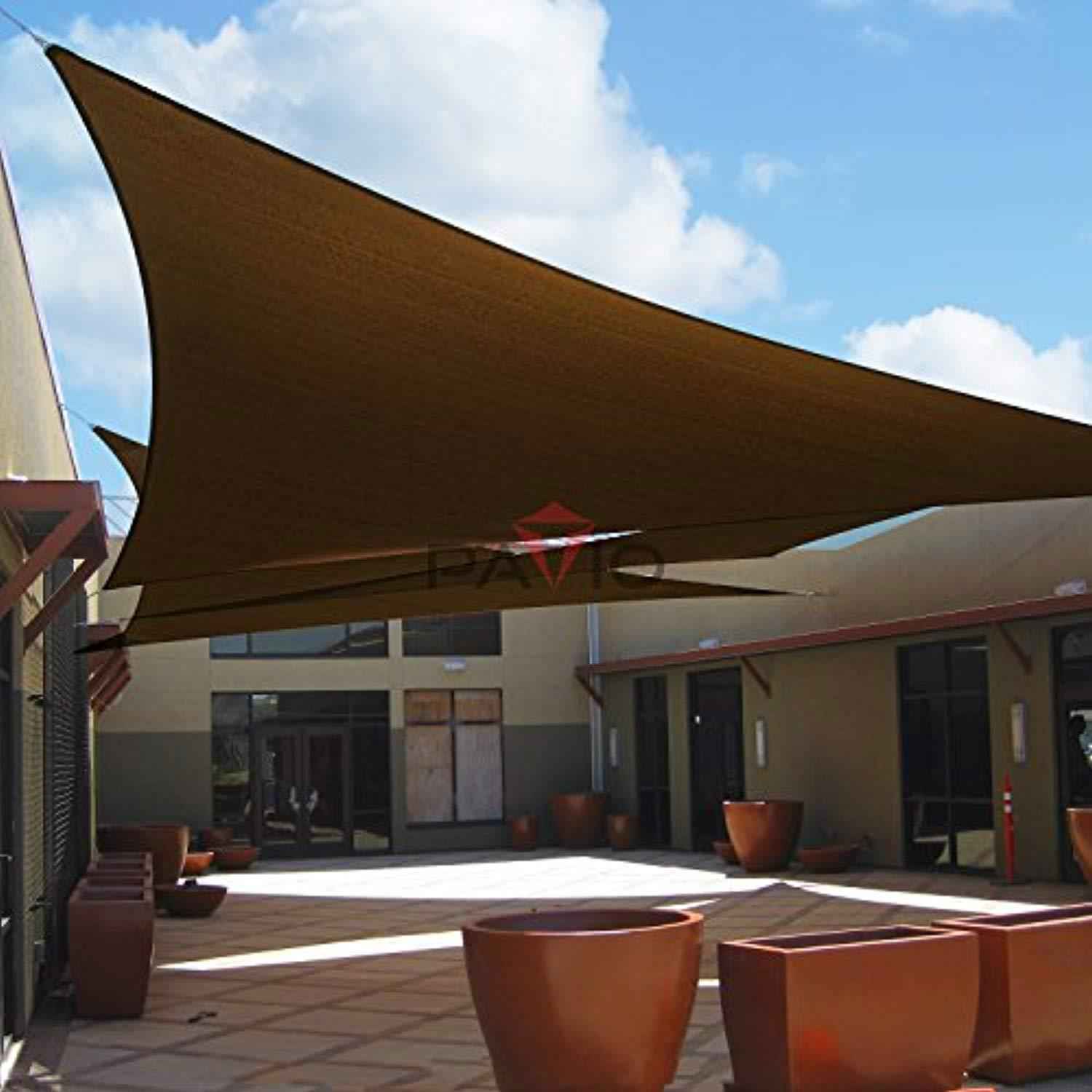 PATIO Paradise 8 x 8 x 8 Brown Sun Shade Sail Triangle Canopy - UV Block, Durable Outdoor Cover