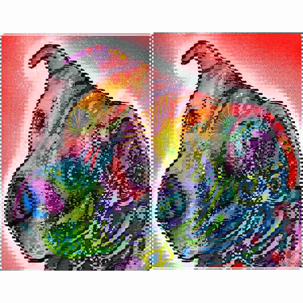 Pit Bull Puppy Dean Russo Wall Decal - Colorful Pet Wall Sticker