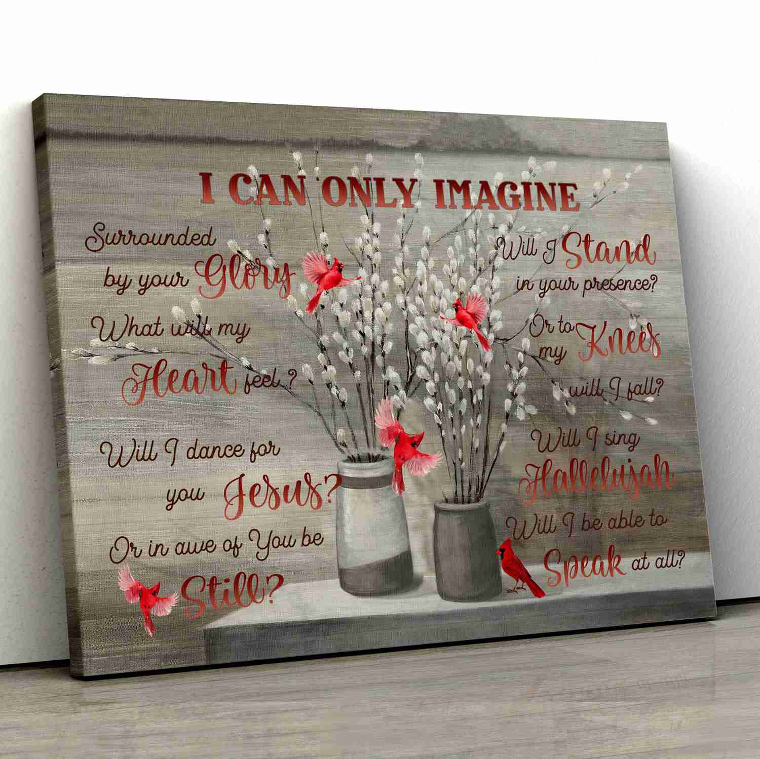 Cardinal Painting Canvas - Jesus Landscape Wall Art