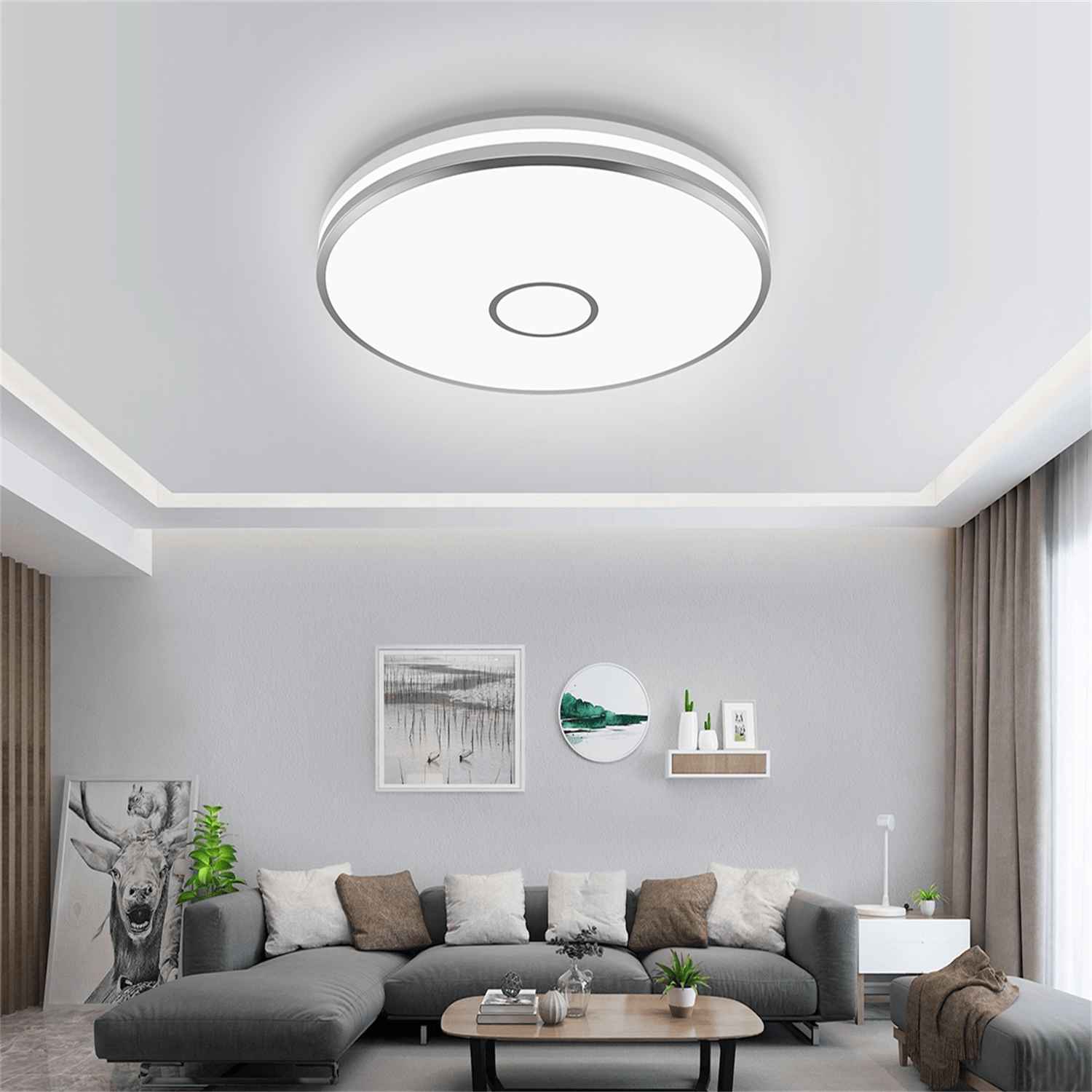 Ultra-Bright 15-Inch Square LED Flush Mount Ceiling Light - 40W, 3800 Lumens, 5000K Daylight, IP44 Waterproof