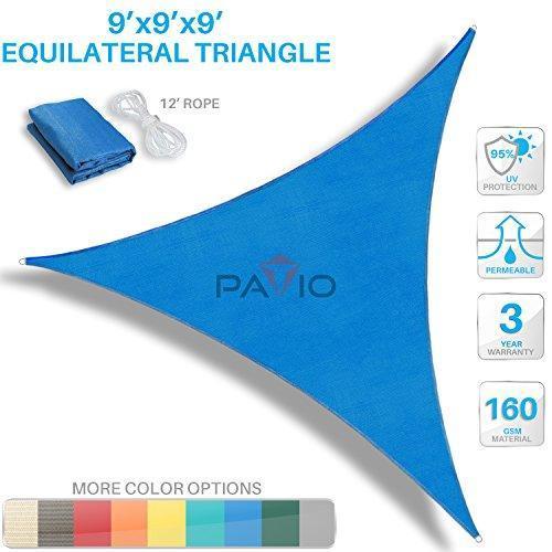 PATIO Paradise 8 x 8 x 8 Brown Sun Shade Sail Triangle Canopy - UV Block, Durable Outdoor Cover