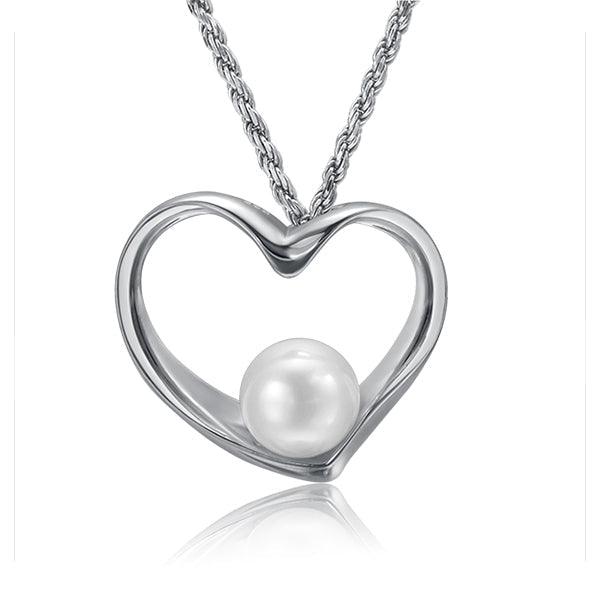 Pearl Pu’uwai Pendant - 925 Sterling Silver Heart Pendant with Pearl