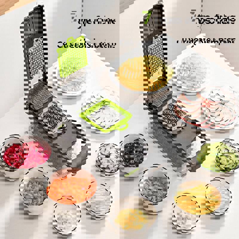12 in 1 Multifunctional Vegetable Slicer Cutter Shredder with Basket