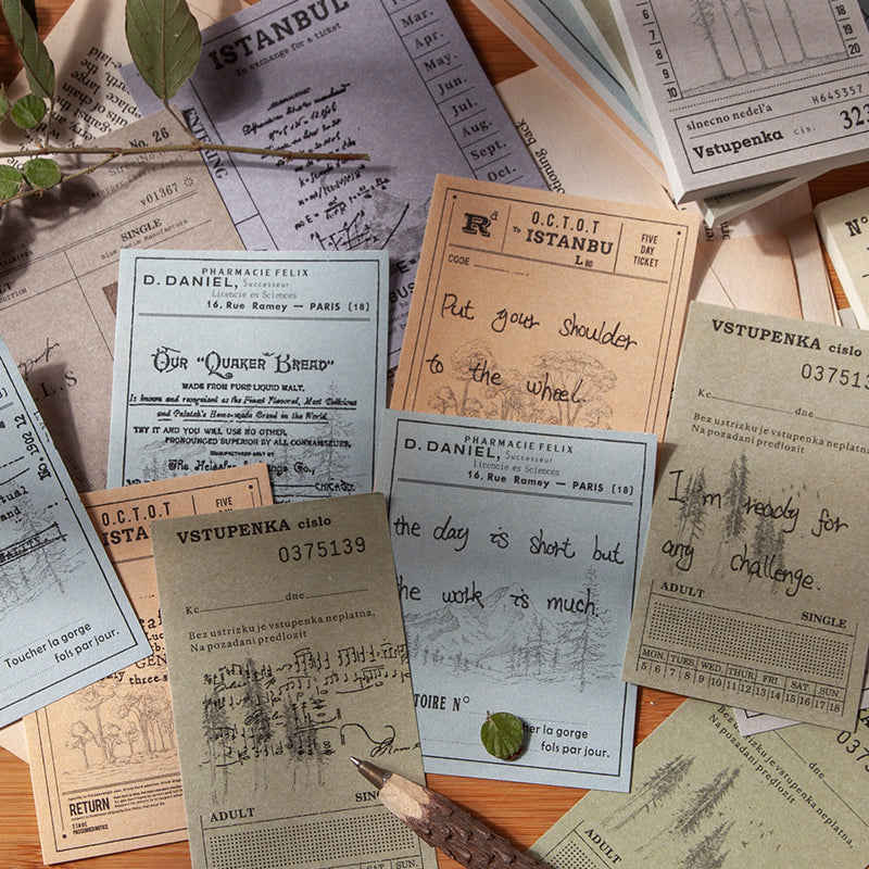 MOKING Vintage Style Travel Decorative Memo Papers for Scrapbooking