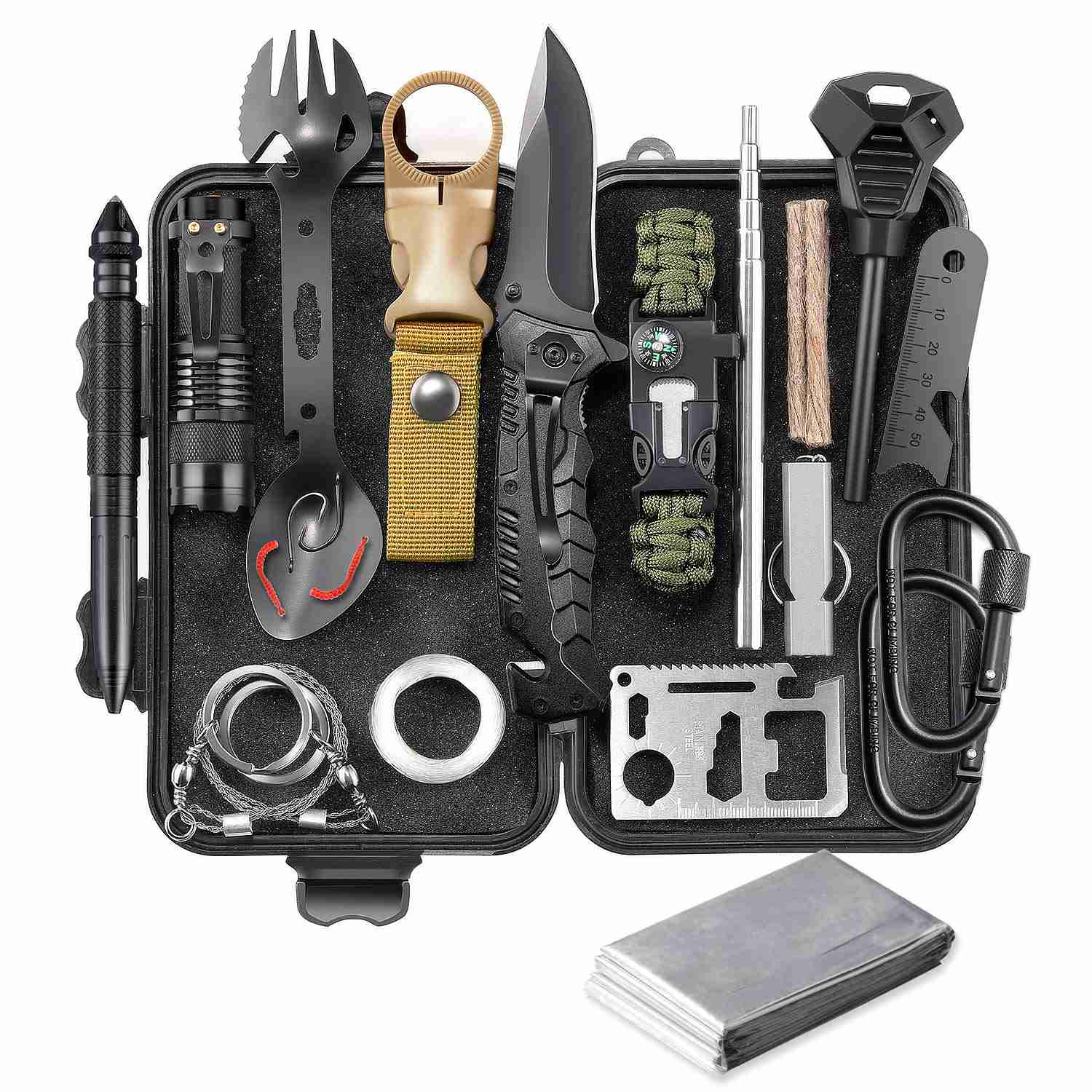 EILIKS 24-in-1 Survival Gear Kit - Emergency Tools for Camping, Hiking & Outdoor Adventures