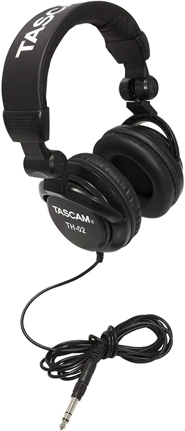 Tascam TH-02 Closed Back Studio Headphones, Black