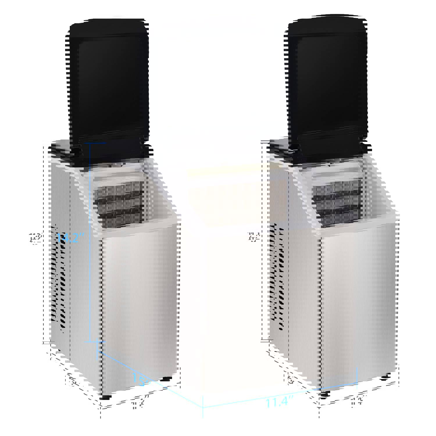 Portable Counter-top Ice Maker Machine - 24 Clear Ice Cubes in 12 Minutes, 40 lbs/24H