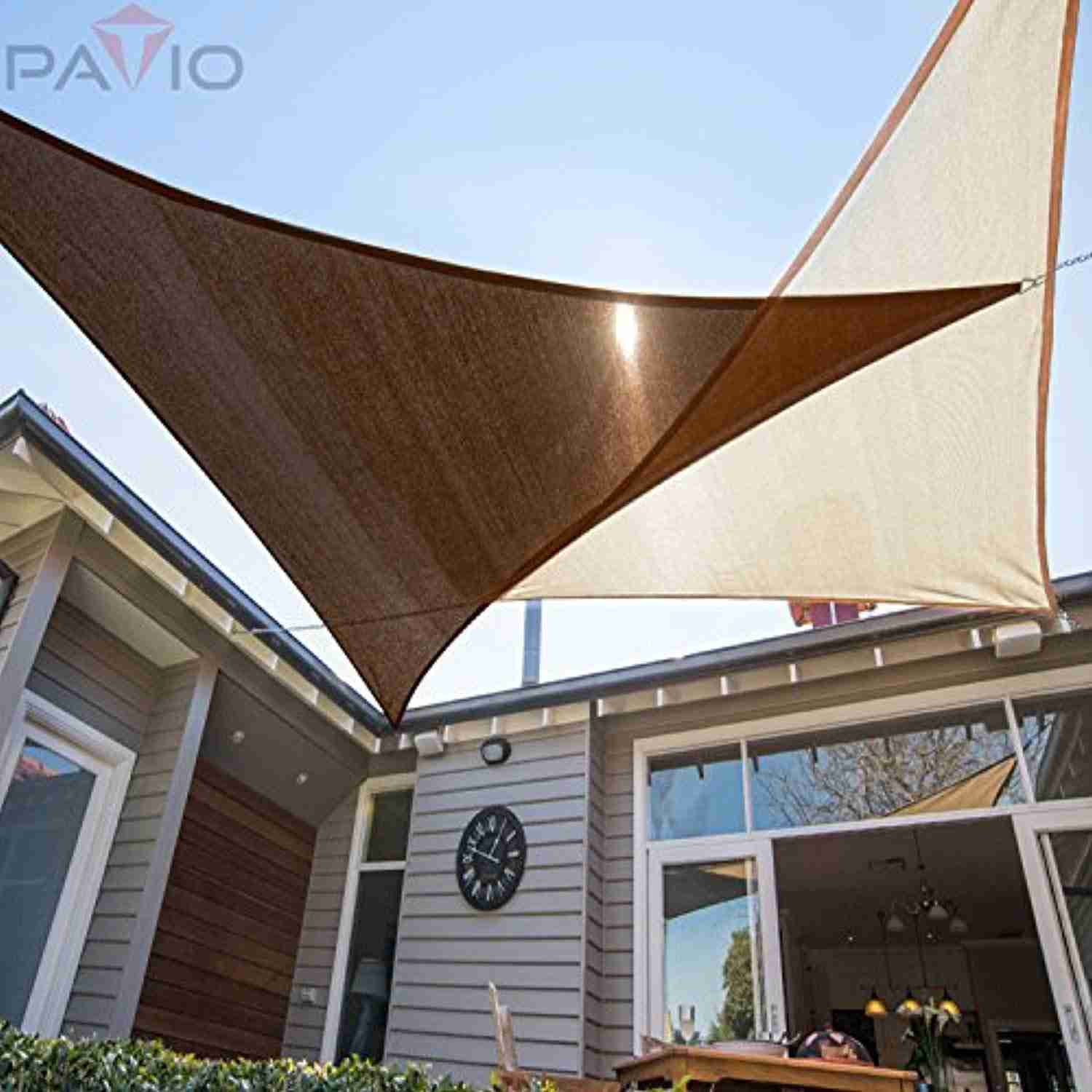 PATIO Paradise 8 x 8 x 8 Brown Sun Shade Sail Triangle Canopy - UV Block, Durable Outdoor Cover