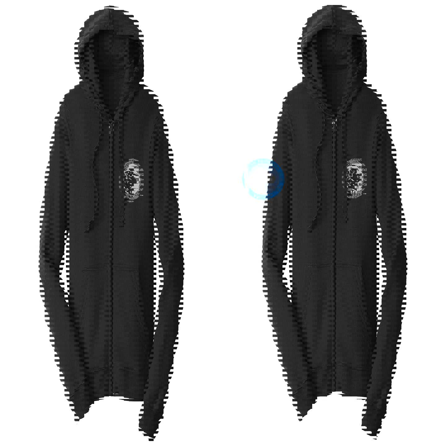 LRC Left Chest Blue Logo - Adult Unisex Full-Zip Hoodie Sweatshirt