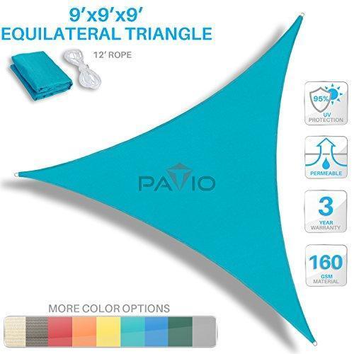 PATIO Paradise 8 x 8 x 8 Brown Sun Shade Sail Triangle Canopy - UV Block, Durable Outdoor Cover