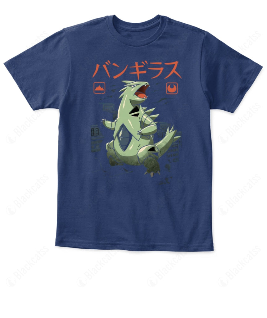 PKM Tyranitar Rock Kaiju Kid Custom Graphic T-Shirt