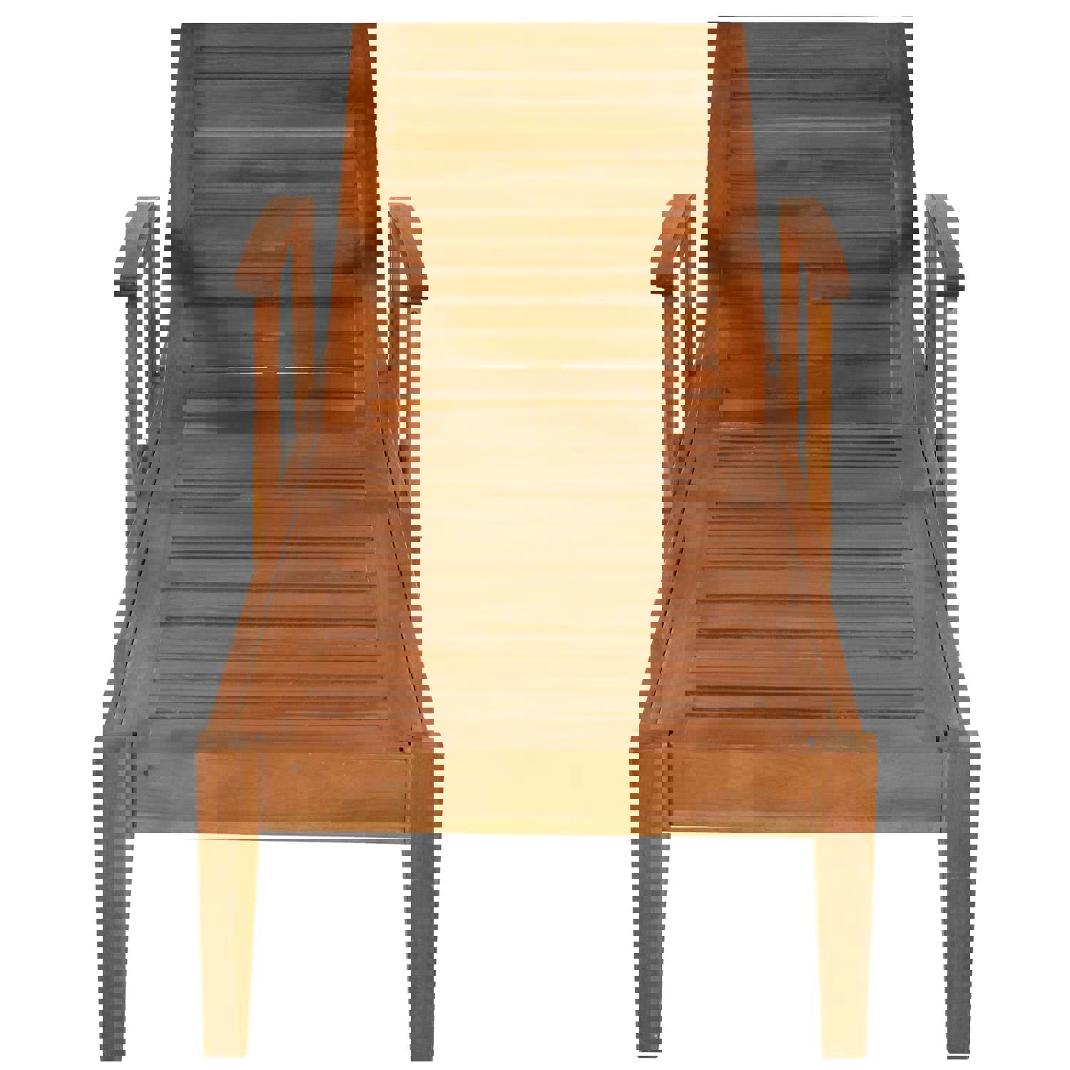 TOPMAX Outdoor Solid Wood 78.8 Chaise Lounge Patio Reclining Daybed with Cushion, Wheels and Sliding Cup Table