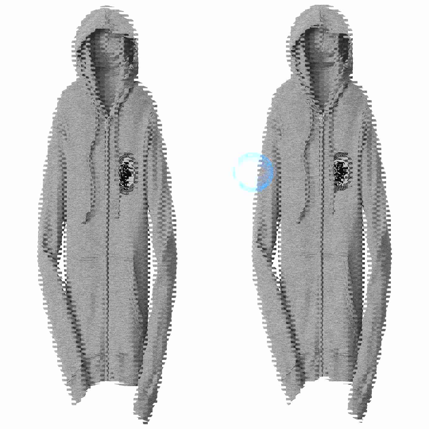 LRC Left Chest Blue Logo - Adult Unisex Full-Zip Hoodie Sweatshirt