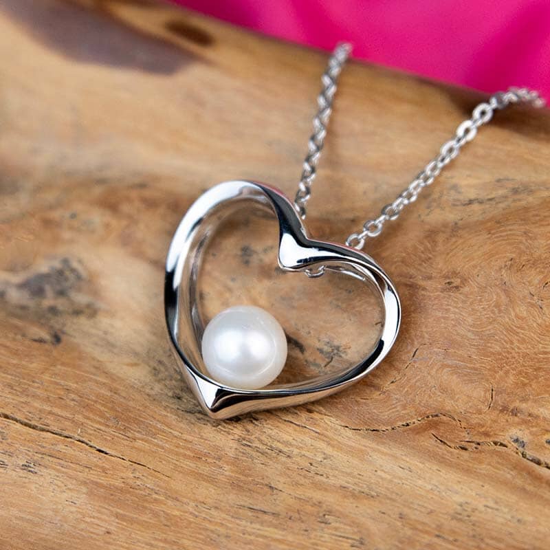 Pearl Pu’uwai Pendant - 925 Sterling Silver Heart Pendant with Pearl