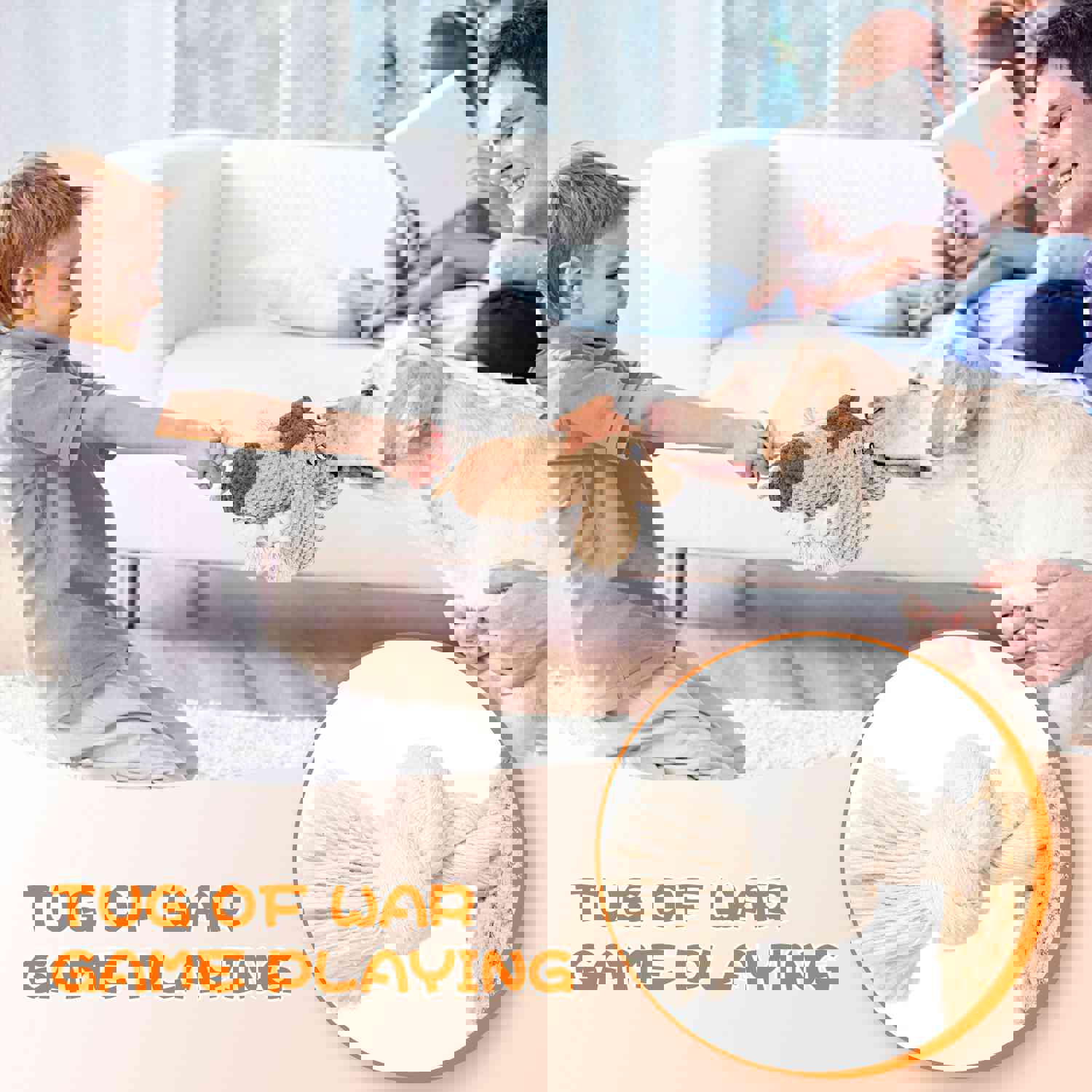 PUHOHUN Squeaky Dog Plush Toy for Large Chewers with Crinkle Paper and Squeaker