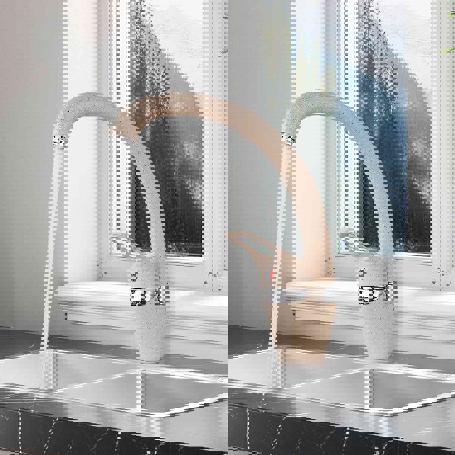 MIRODEMI® 3 Color 360 Rotated Swivel Spout Kitchen Sink Faucet