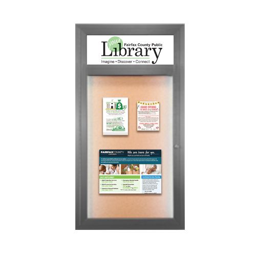 36 x 48 Outdoor Enclosed LED Lighted Poster SwingCase with Message Header | Single Locking Door