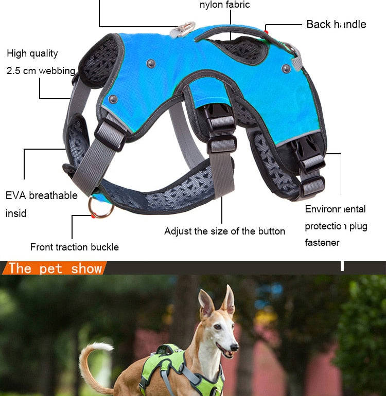 Pet Dog Harness - Reflective Safety Vest for Training and Outdoor Activities