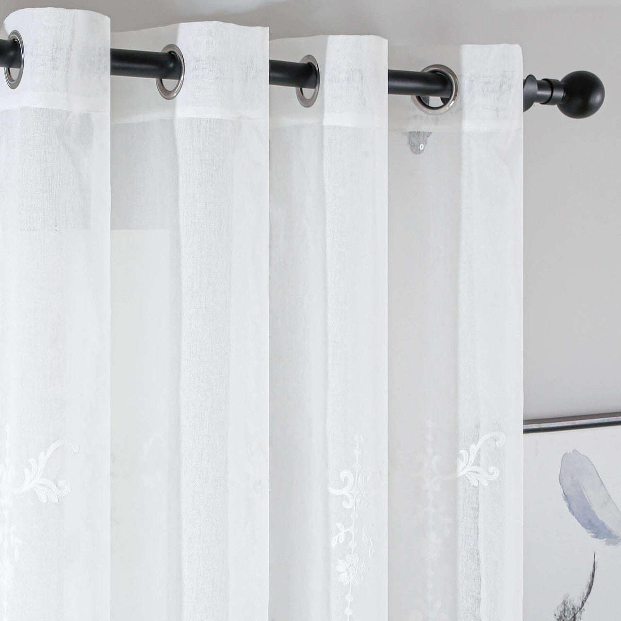 White Sheer Curtain Panels - Dolce Mela - Idra 60x100H