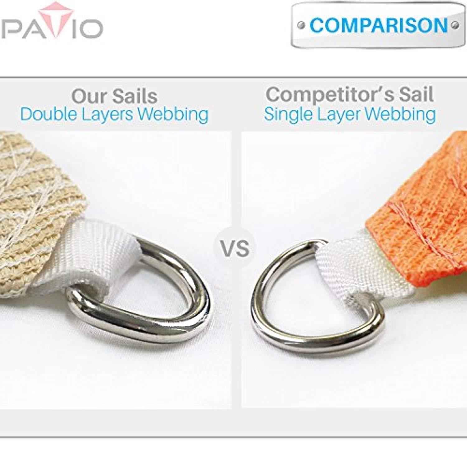 PATIO Paradise 8 x 8 x 8 Brown Sun Shade Sail Triangle Canopy - UV Block, Durable Outdoor Cover