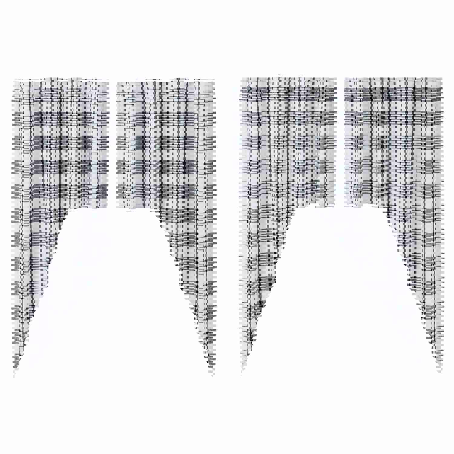 Sawyer Mill Black Plaid Swag Set of 2 - 36x36x16 Farmhouse Decor