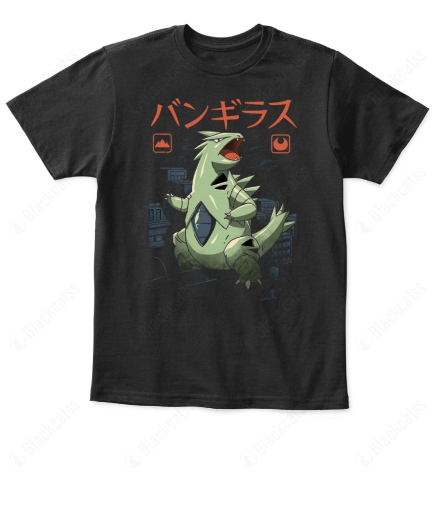PKM Tyranitar Rock Kaiju Kid Custom Graphic T-Shirt
