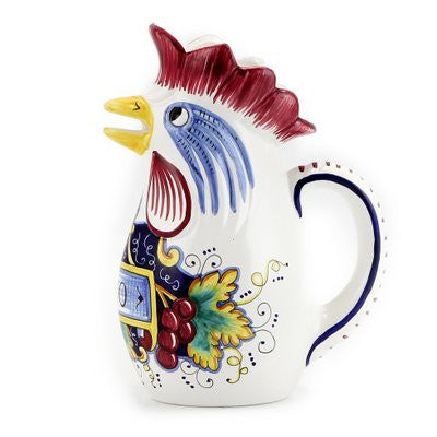 IN VINO VERITAS: Traditional Italian Rooster of Fortune Wine Pitcher (1.5 Liter)