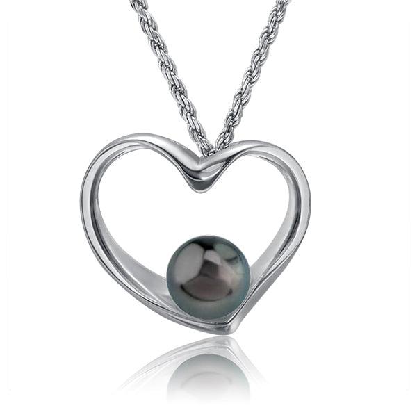 Pearl Pu’uwai Pendant - 925 Sterling Silver Heart Pendant with Pearl